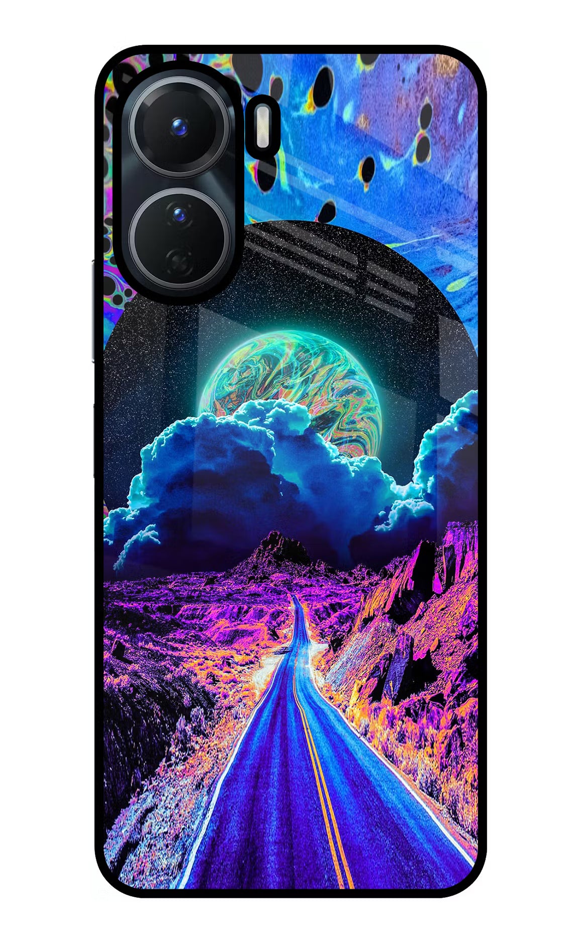 Psychedelic Painting Vivo T2x 5G Glass Case Back Cover by Casekaro