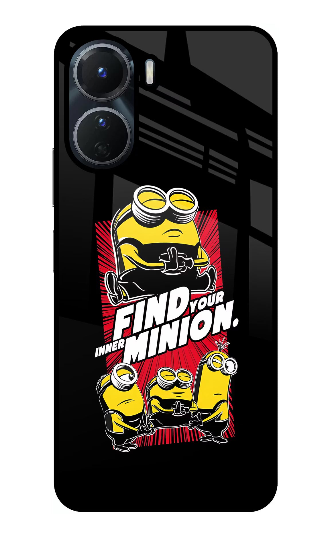 Find your inner Minion Vivo T2x 5G Glass Case Back Cover by Casekaro