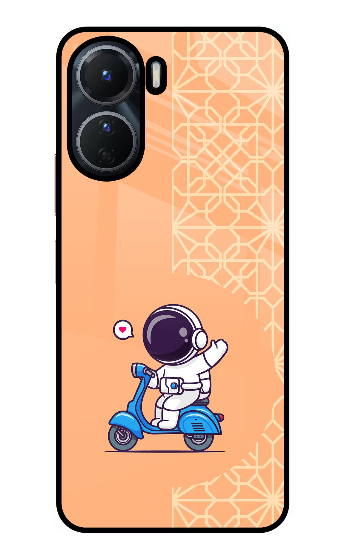Cute Astronaut Riding Vivo T2x 5G Glass Case Back Cover by Casekaro
