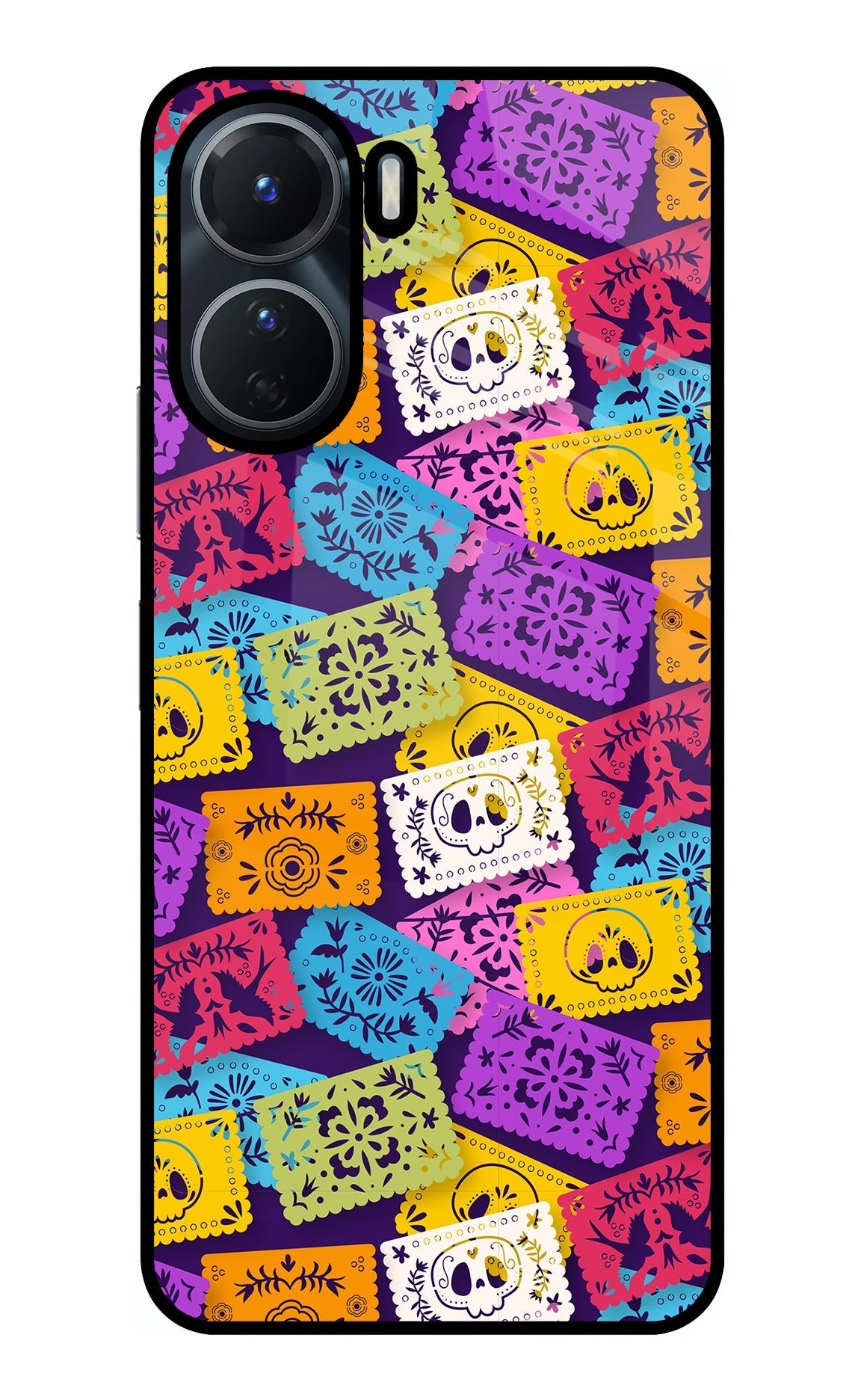 Mexican Pattern Vivo T2x 5G Glass Case