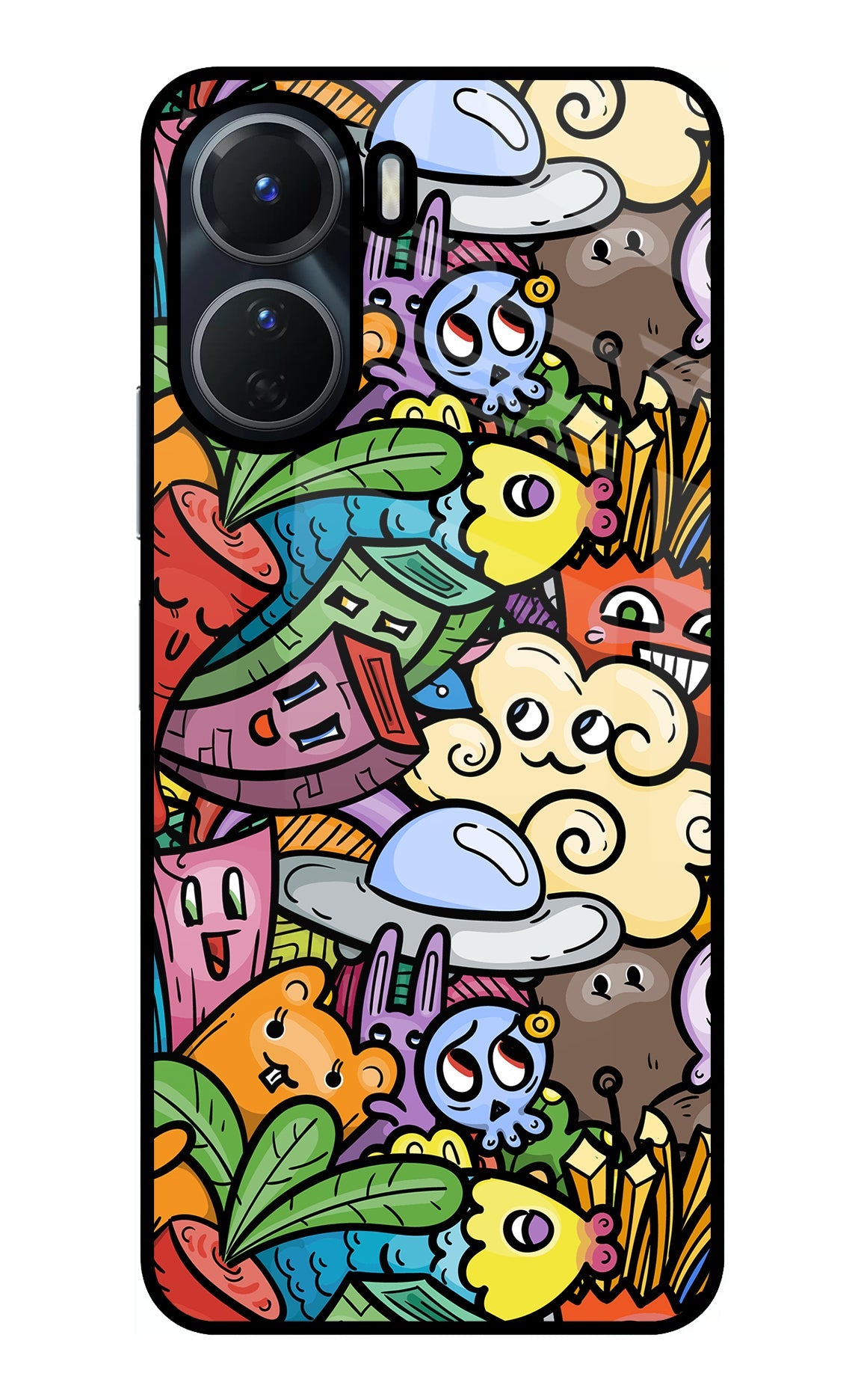 Veggie Doodle Vivo T2x 5G Glass Case