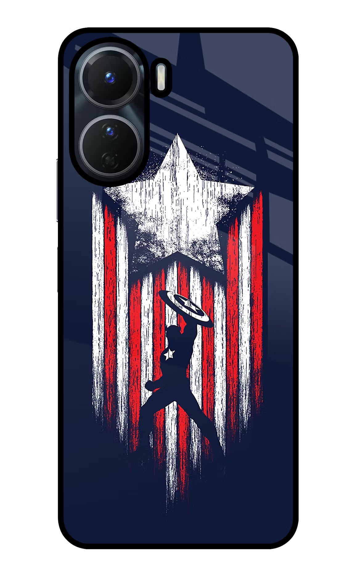 Captain America Marvel Art Vivo T2x 5G Glass Case Back Cover by Casekaro