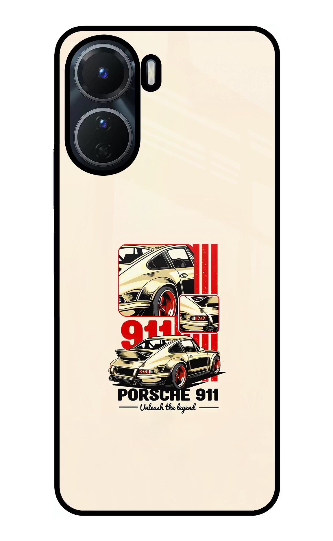 Classic Porsche 911 Vivo T2x 5G Glass Case Back Cover by Casekaro