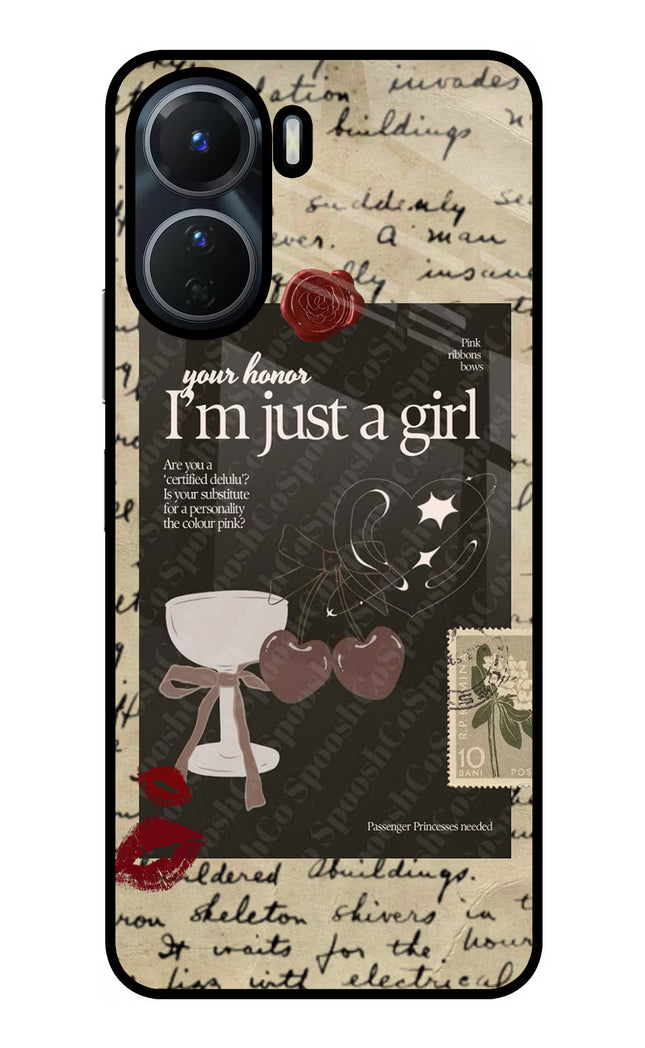 I am just a girl Vivo T2x 5G Glass Case