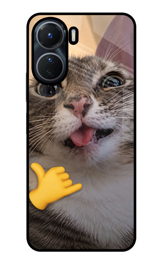 Silly Cat Call Vivo T2x 5G Glass Case