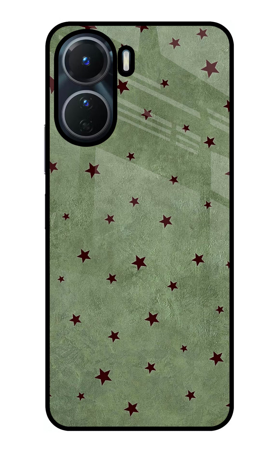 Green Stars Vivo T2x 5G Back Cover, Glass case