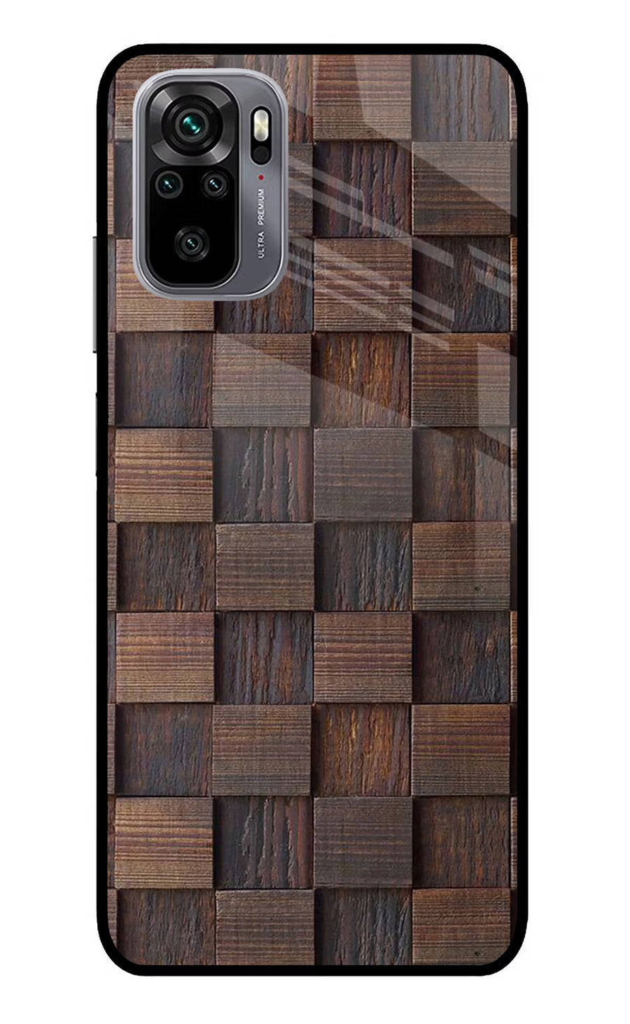Wooden Cube Design Redmi Note 11 SE Back Cover, Glass case