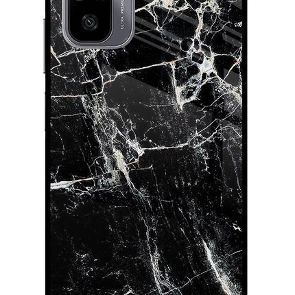 Black Marble Texture Redmi Note 11 SE Glass Case Back Cover by Casekaro