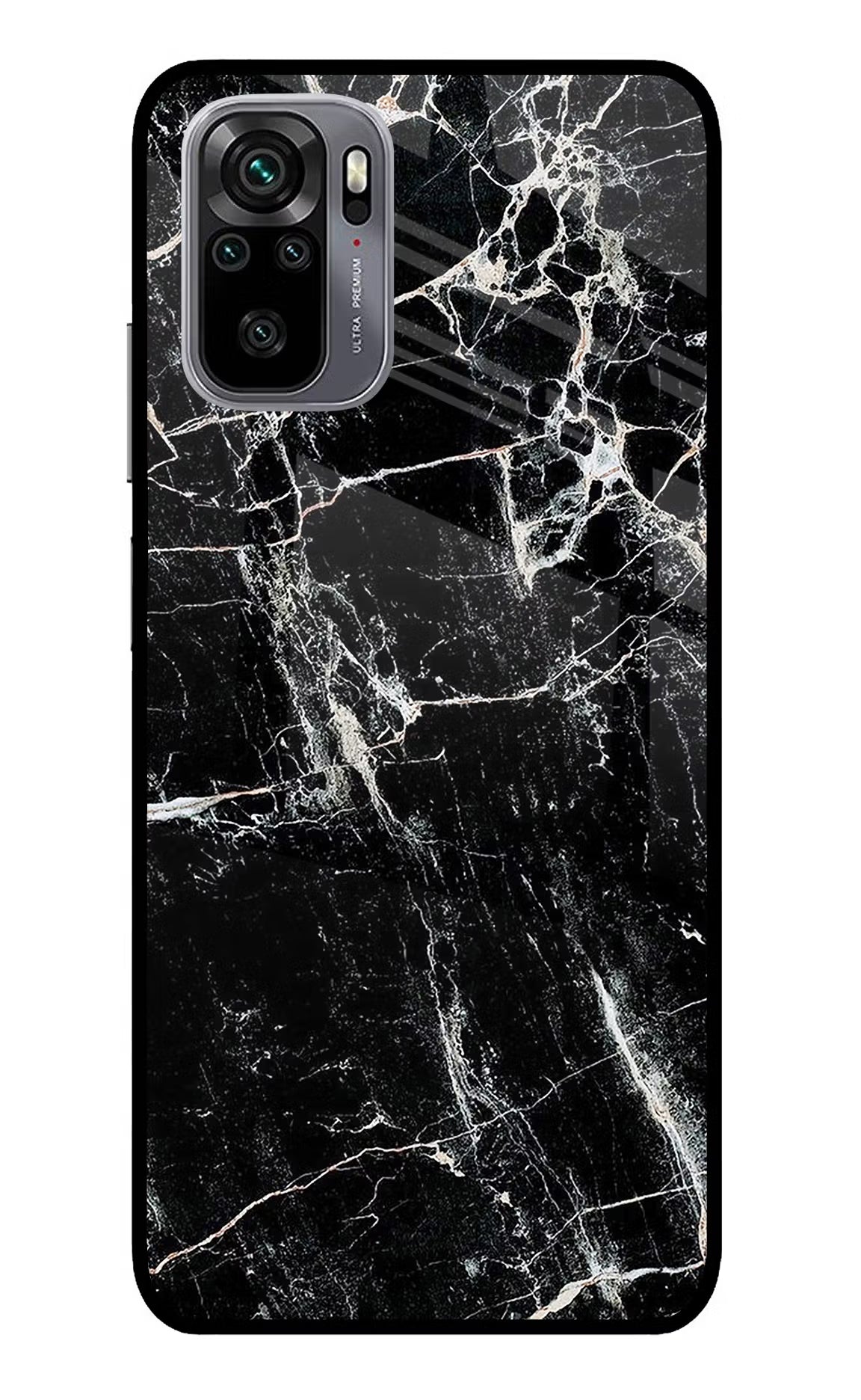 Black Marble Texture Redmi Note 11 SE Glass Case Back Cover by Casekaro