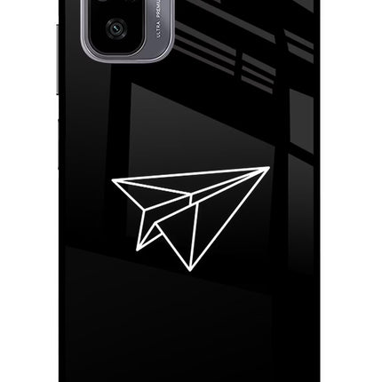 Paper Plane White Redmi Note 11 SE Glass Case Back Cover by Casekaro