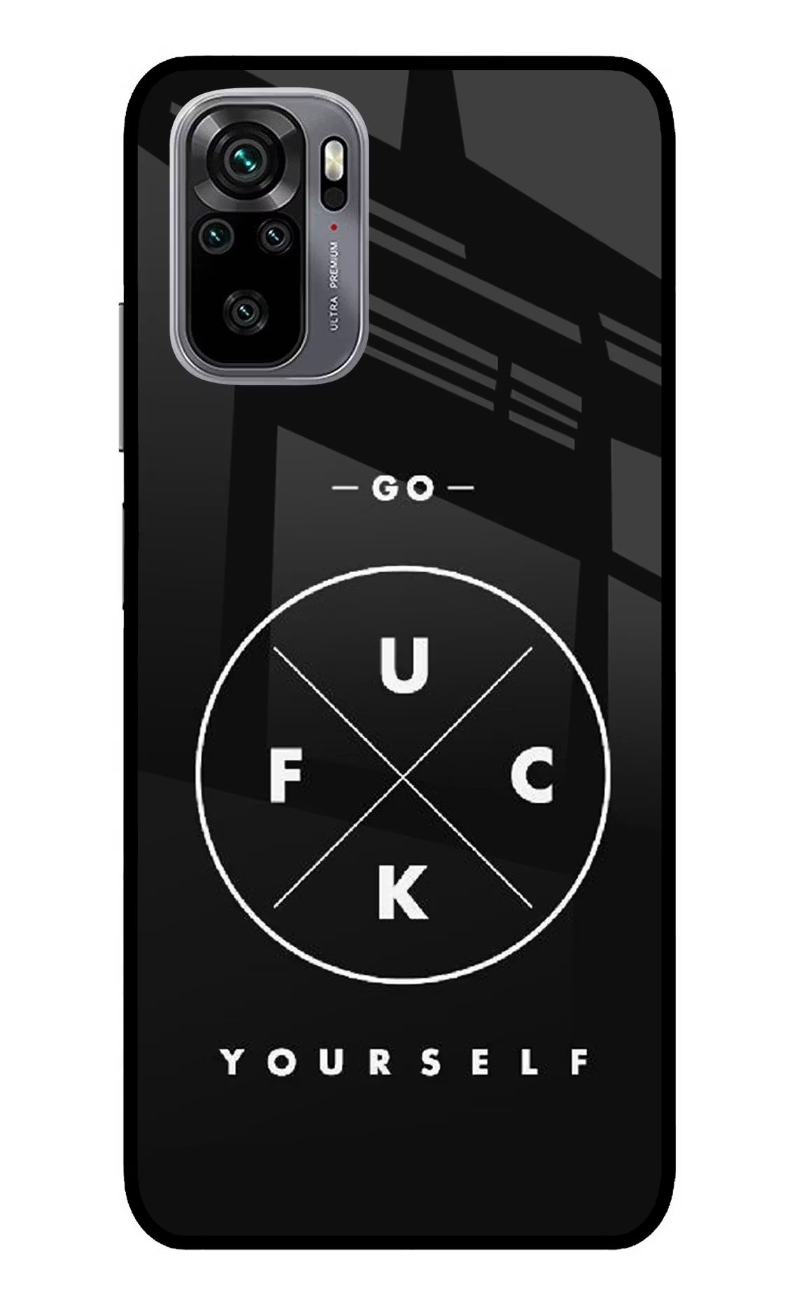 Go Fuck Yourself Redmi Note 11 SE Glass Case Back Cover by Casekaro