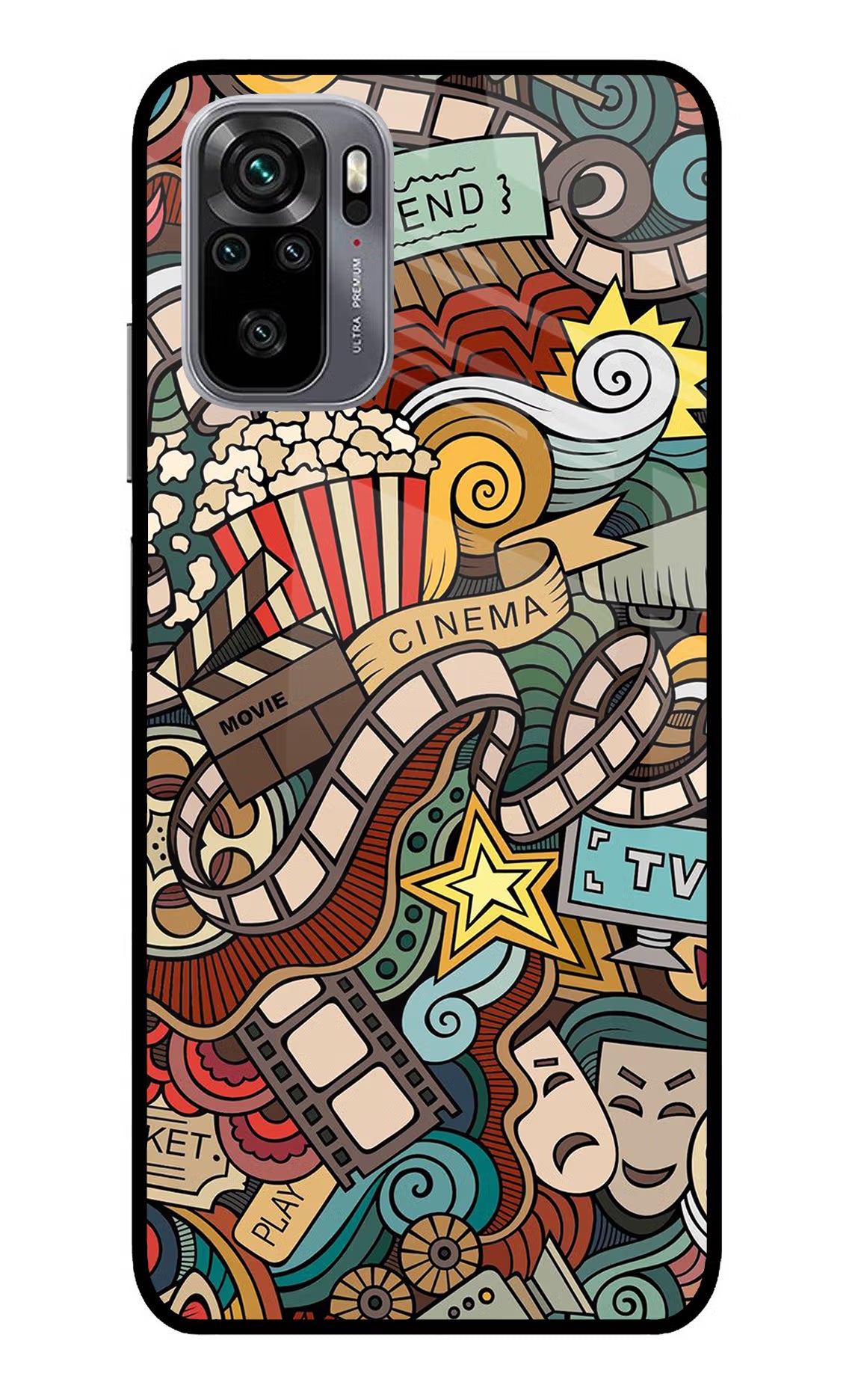 Cinema Abstract Redmi Note 11 SE Glass Case Back Cover by Casekaro