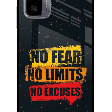 No Fear No Limits No Excuse Redmi Note 11 SE Glass Case Back Cover by Casekaro