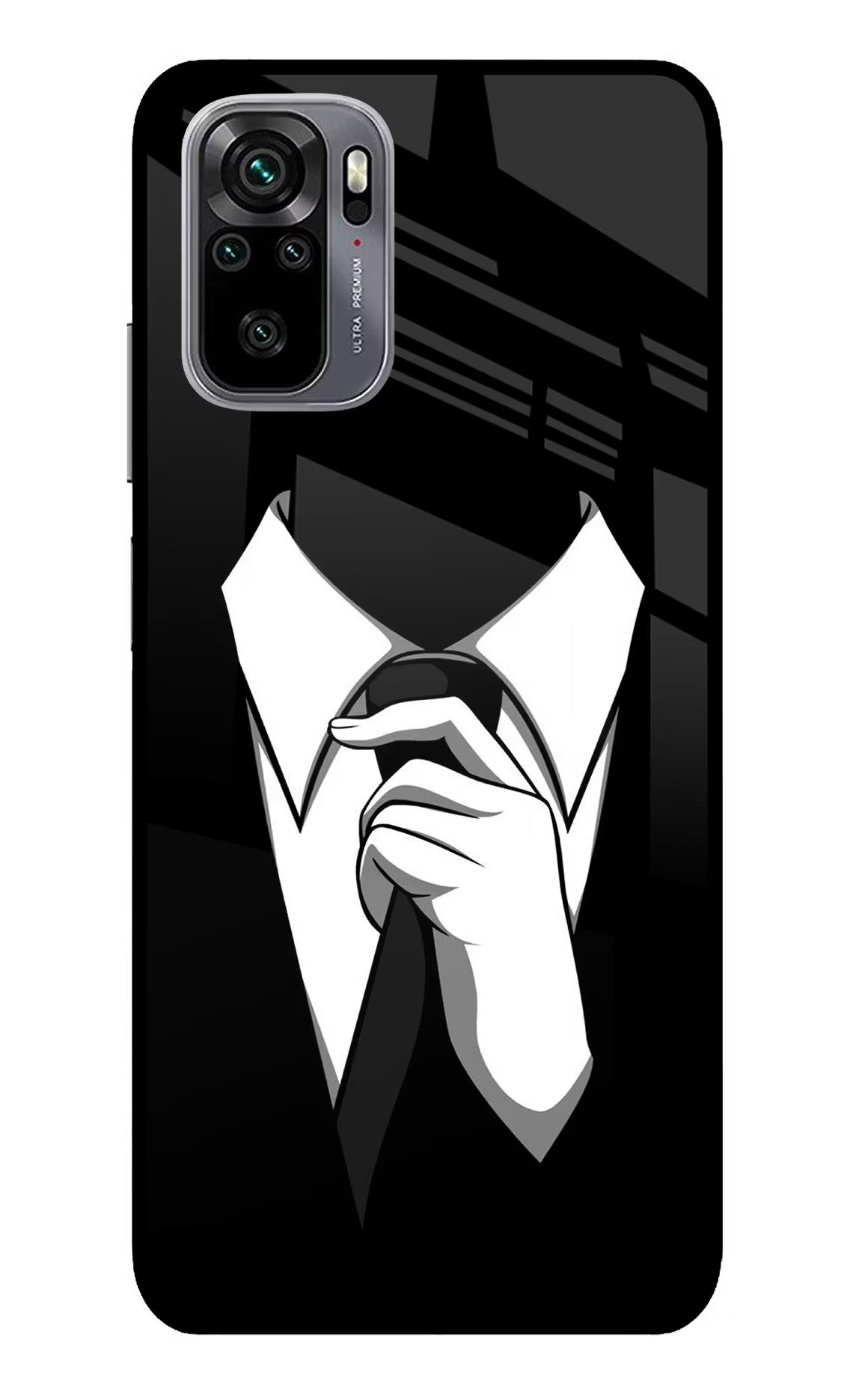 Black Tie Redmi Note 11 SE Glass Case Back Cover by Casekaro
