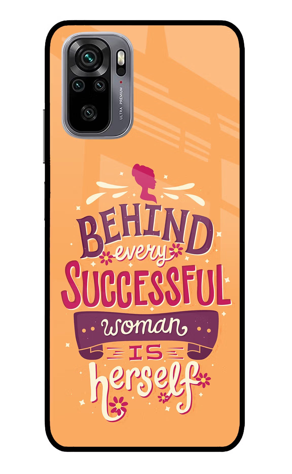 Behind Every Successful Woman There Is Herself Redmi Note 11 SE Glass Case Back Cover by Casekaro