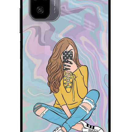 Selfie Girl Redmi Note 11 SE Glass Case