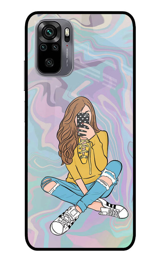 Selfie Girl Redmi Note 11 SE Glass Case