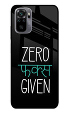 Zero Fucks Given Redmi Note 11 SE Glass Case Back Cover by Casekaro