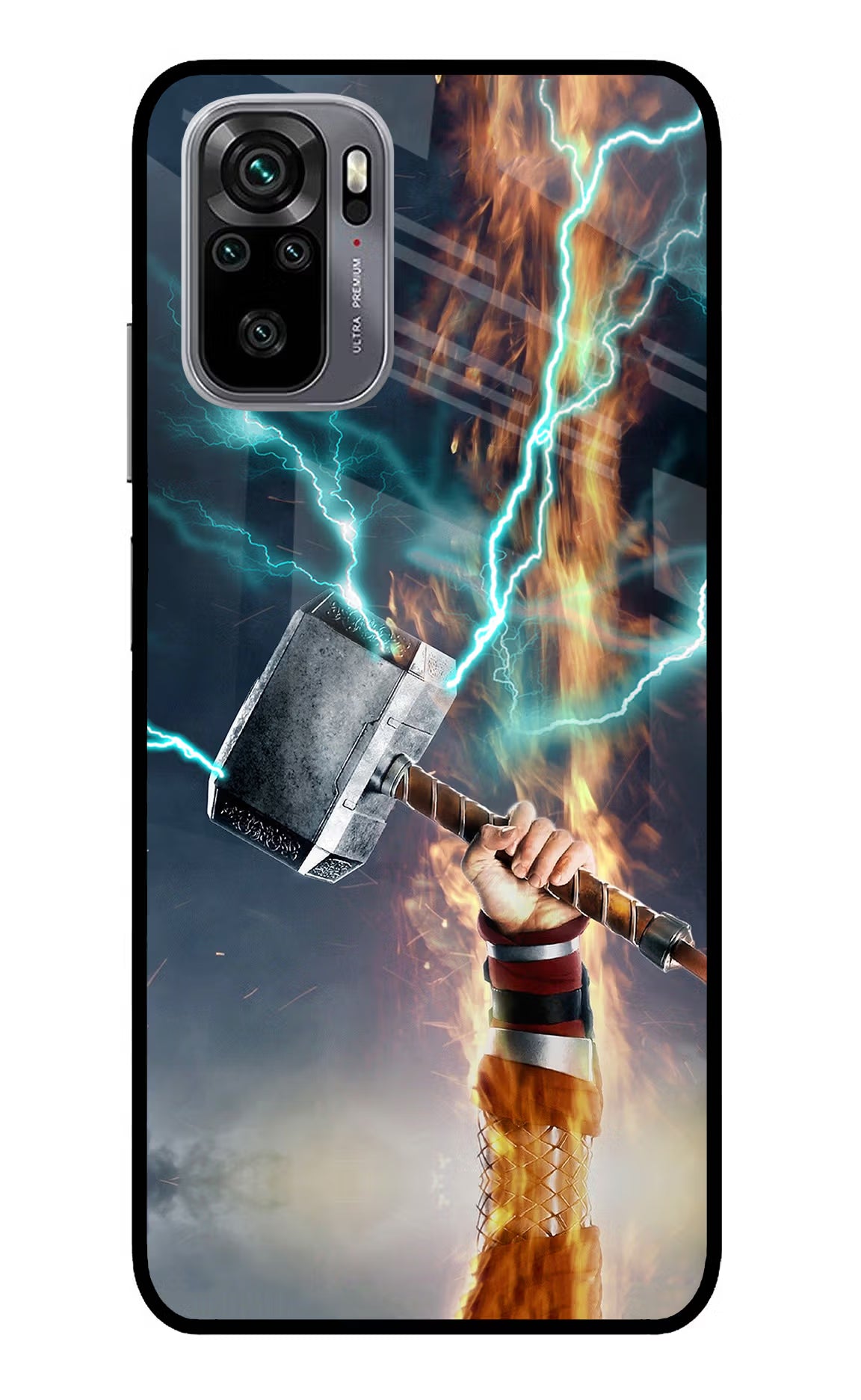 Thor Hammer Mjolnir Redmi Note 11 SE Glass Case Back Cover by Casekaro