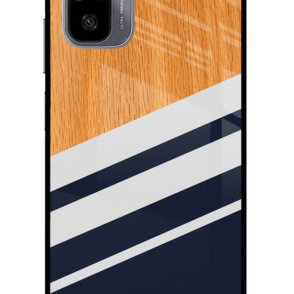 Blue and white wooden Redmi Note 11 SE Glass Case