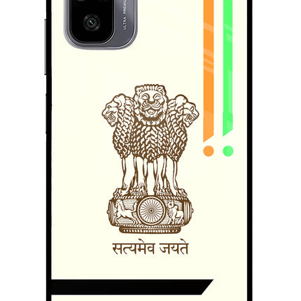 Satyamev Jayate Brown Logo Redmi Note 11 SE Glass Case