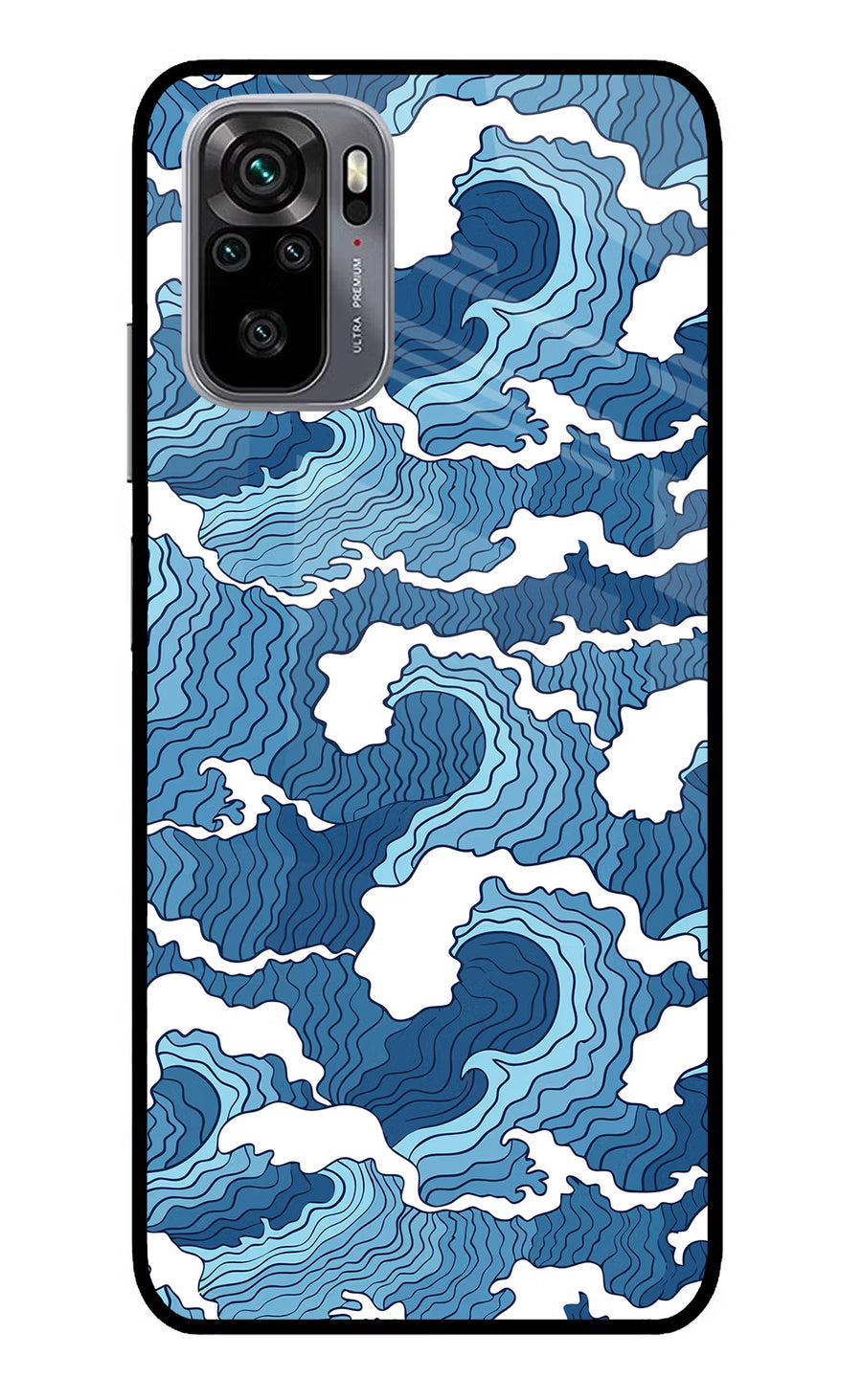 Blue Waves Redmi Note 11 SE Back Cover, Glass case