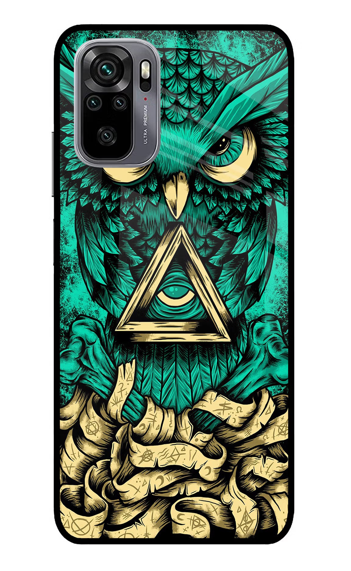 Green Owl Redmi Note 11 SE Glass Case