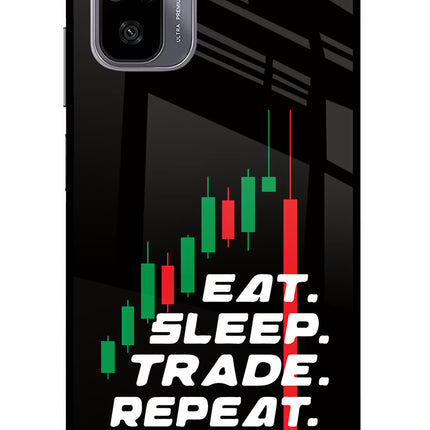 Eat Sleep Trade Repeat Redmi Note 11 SE Glass Case