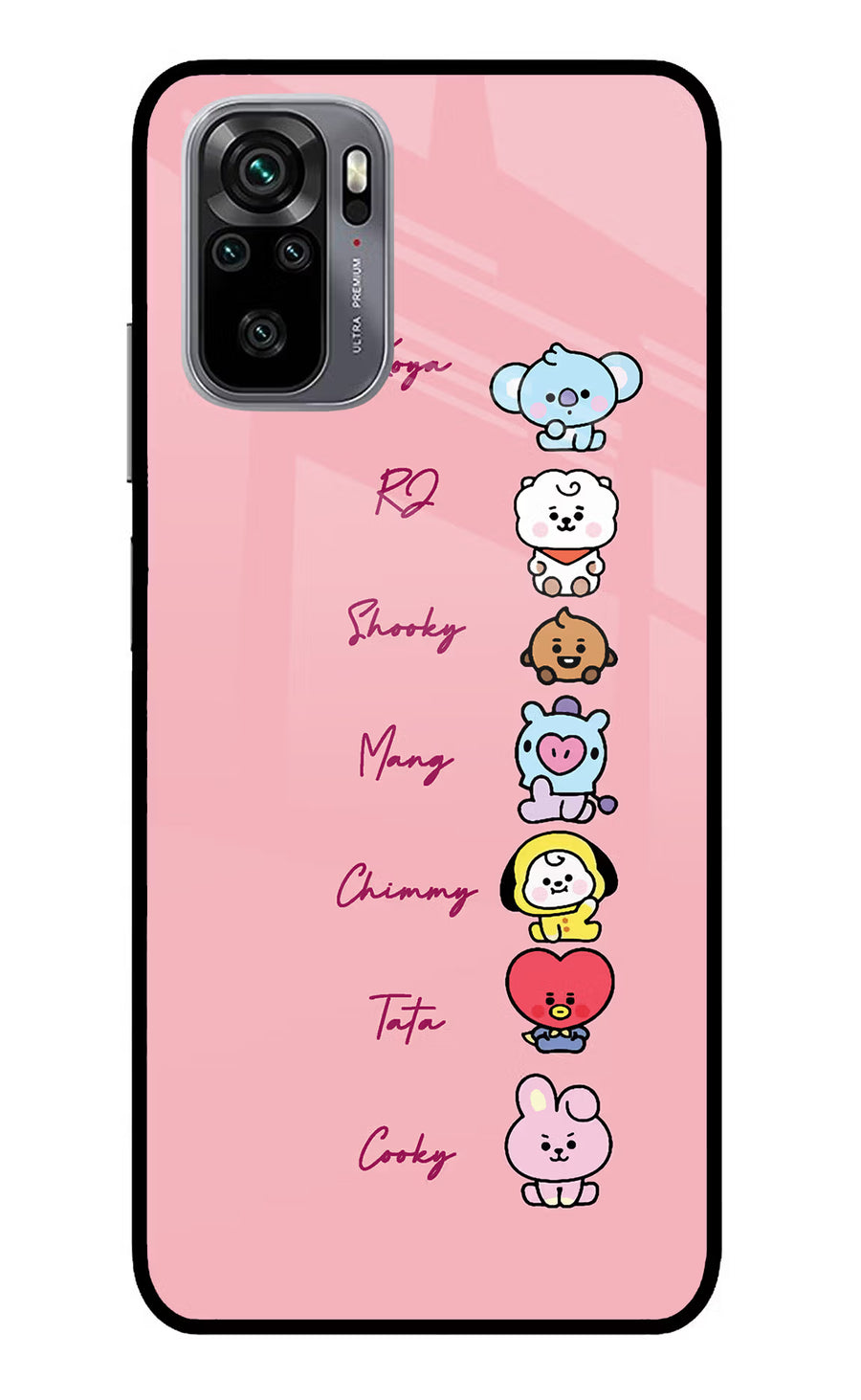 BTS names Redmi Note 11 SE Back Cover, Glass case