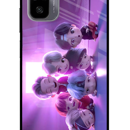 BTS Chibi Redmi Note 11 SE Glass Case