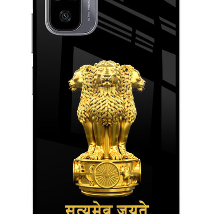 Satyamev Jayate Golden Redmi Note 11 SE Glass Case
