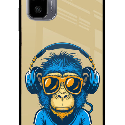 Monkey Headphone Redmi Note 11 SE Glass Case Back Cover by Casekaro