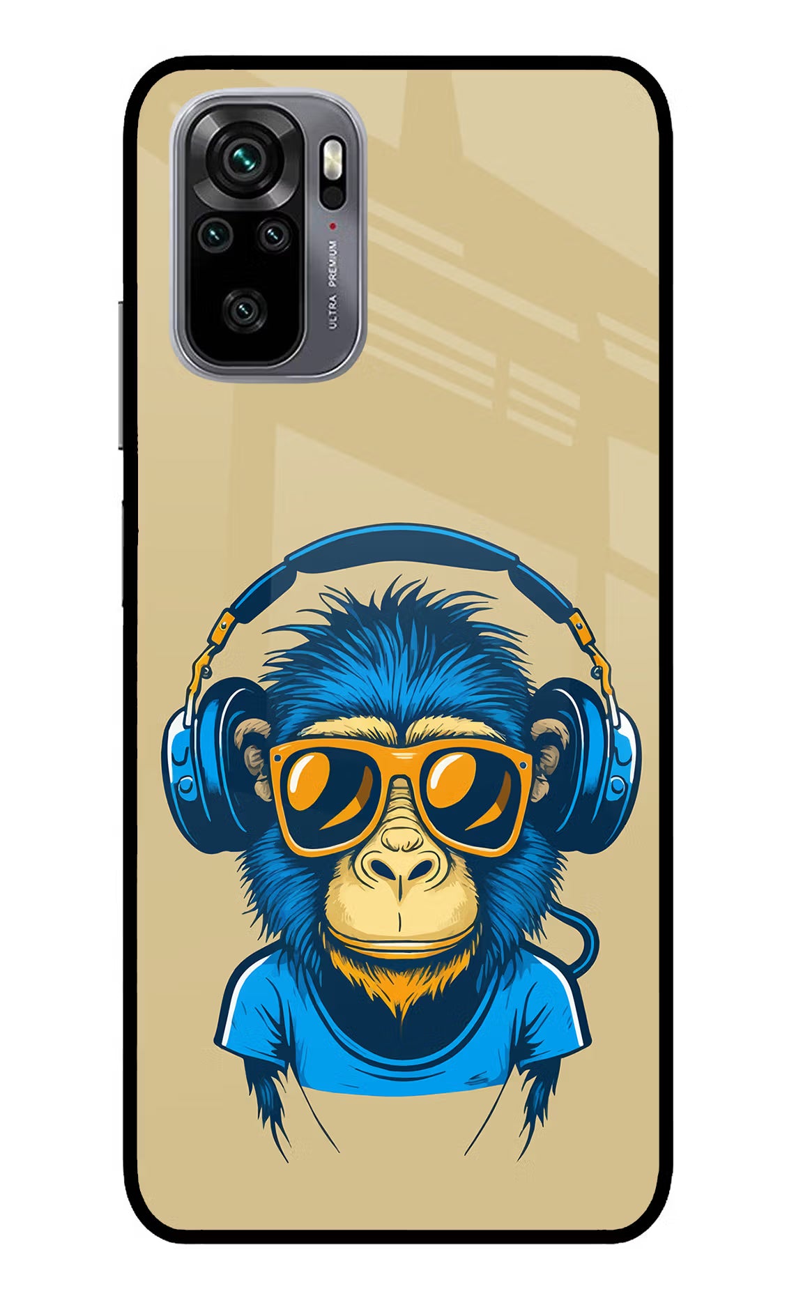 Monkey Headphone Redmi Note 11 SE Glass Case Back Cover by Casekaro