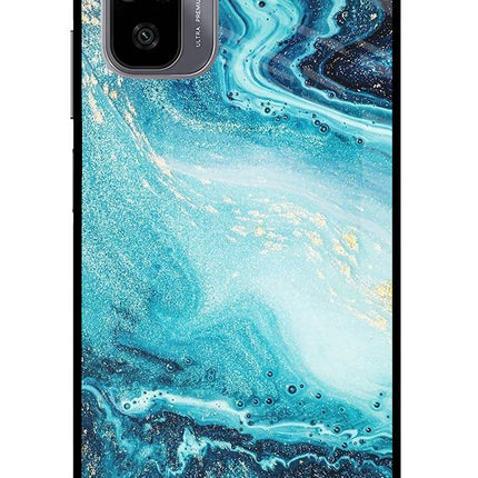 Blue Glitter Marble Redmi Note 11 SE Glass Case