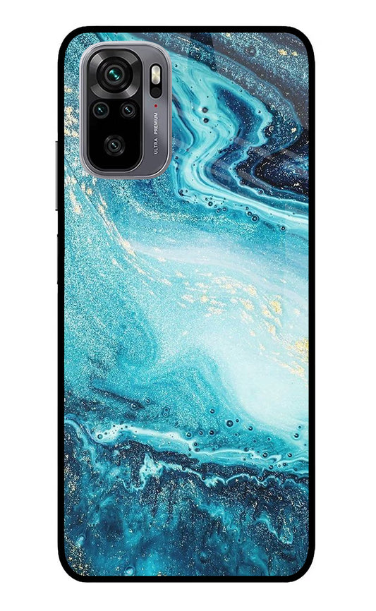 Blue Glitter Marble Redmi Note 11 SE Glass Case
