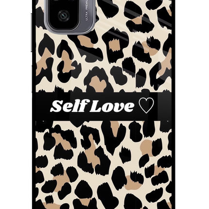Leopard Print Self Love Redmi Note 11 SE Glass Case