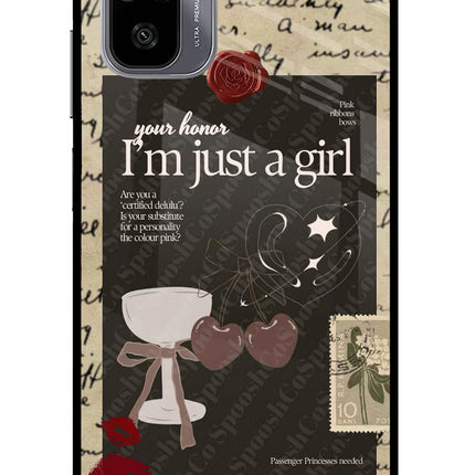 I am just a girl Redmi Note 11 SE Glass Case