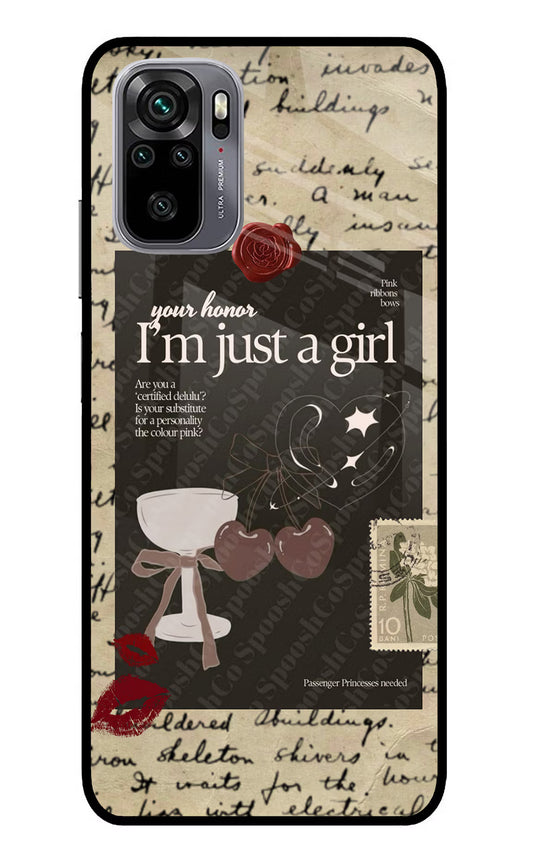 I am just a girl Redmi Note 11 SE Glass Case