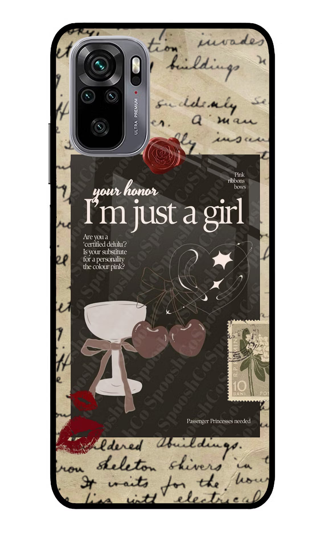 I am just a girl Redmi Note 11 SE Glass Case Back Cover by Casekaro