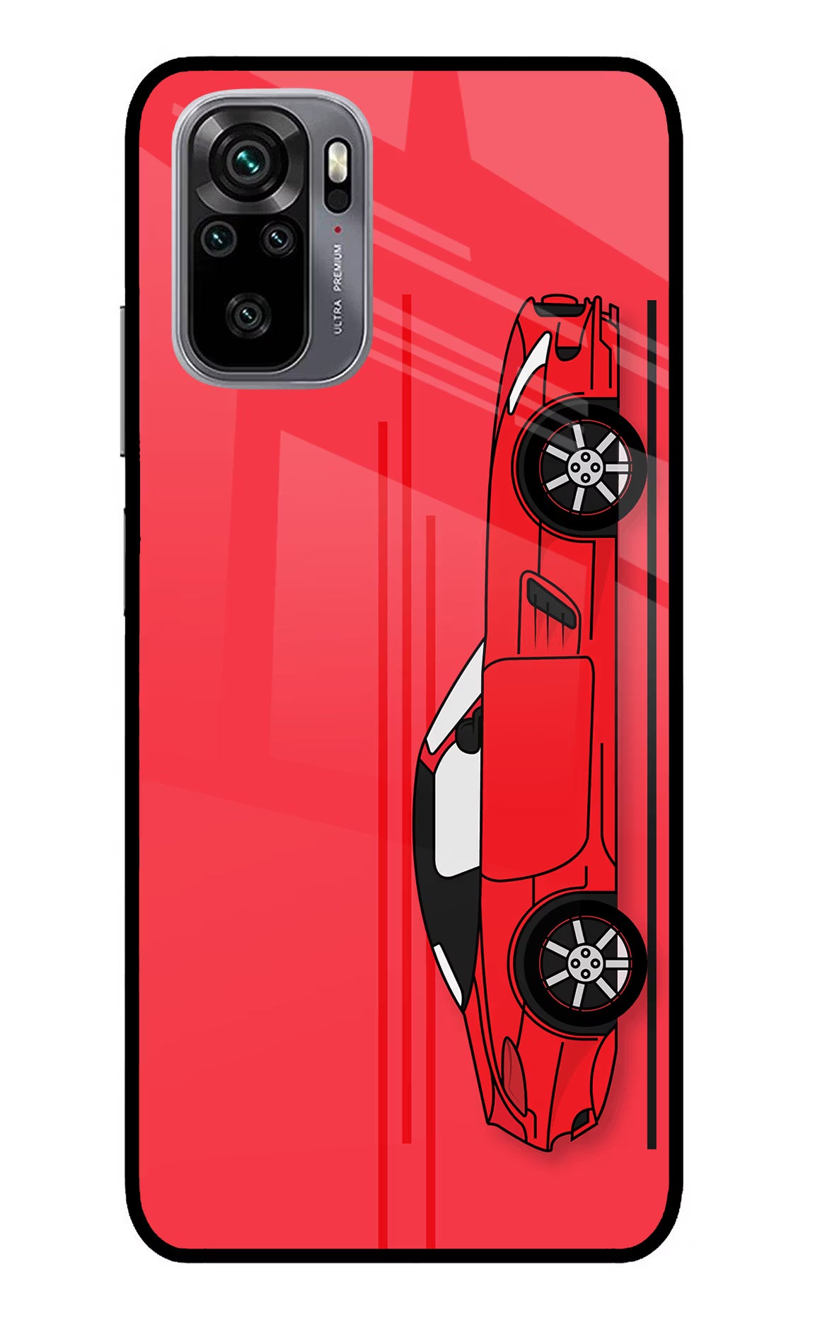 Red Velocity Redmi Note 11 SE Glass Case Back Cover by Casekaro