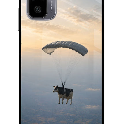 Skydiving Cow Redmi Note 11 SE Glass Case
