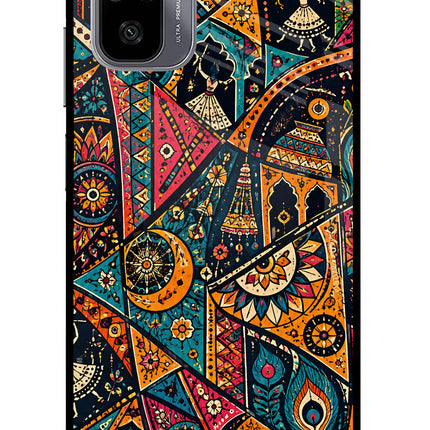 Folk Print Redmi Note 11 SE Glass Case