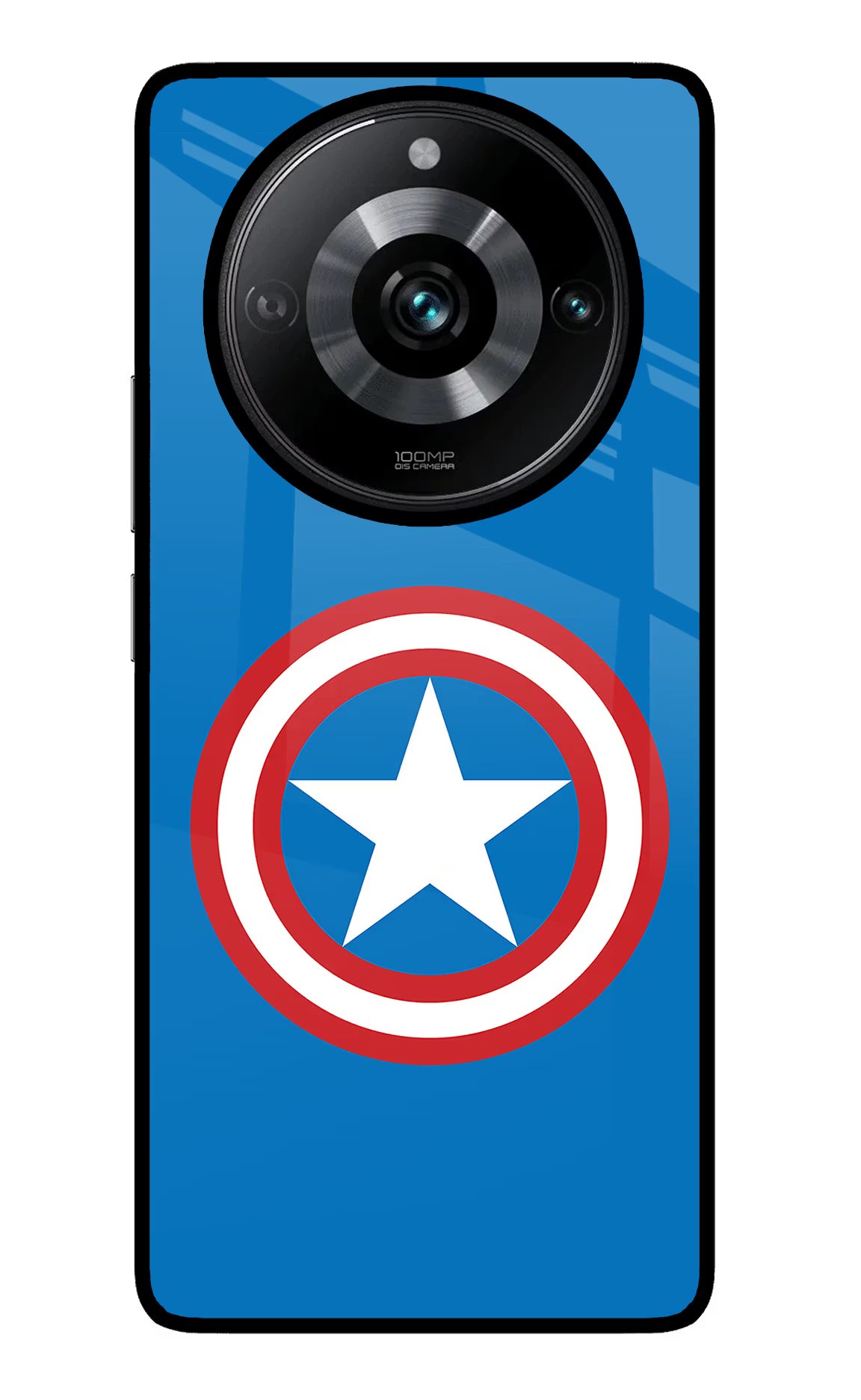 Captain America Logo Realme Narzo 60 Pro Glass Case Back Cover by Casekaro