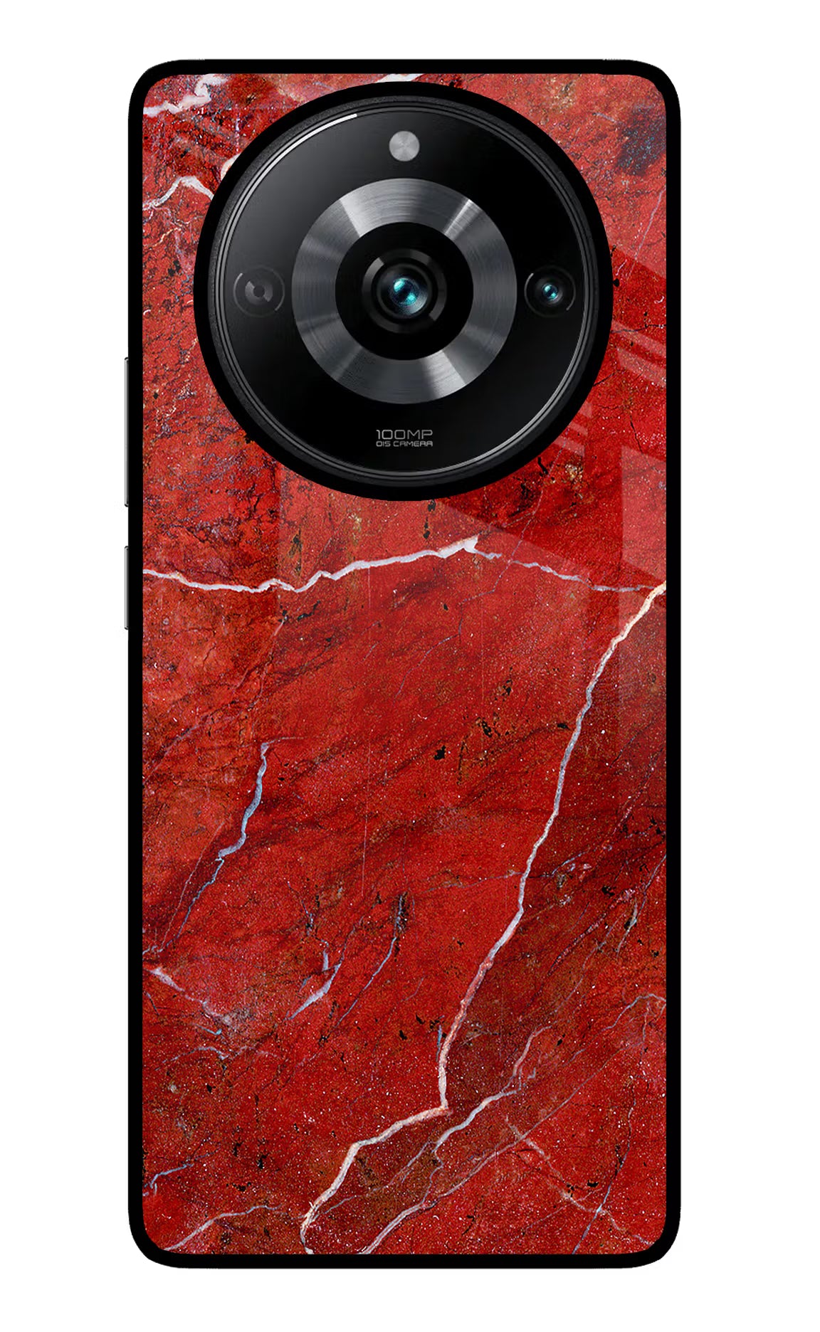 Red Marble Design Realme Narzo 60 Pro Glass Case Back Cover by Casekaro