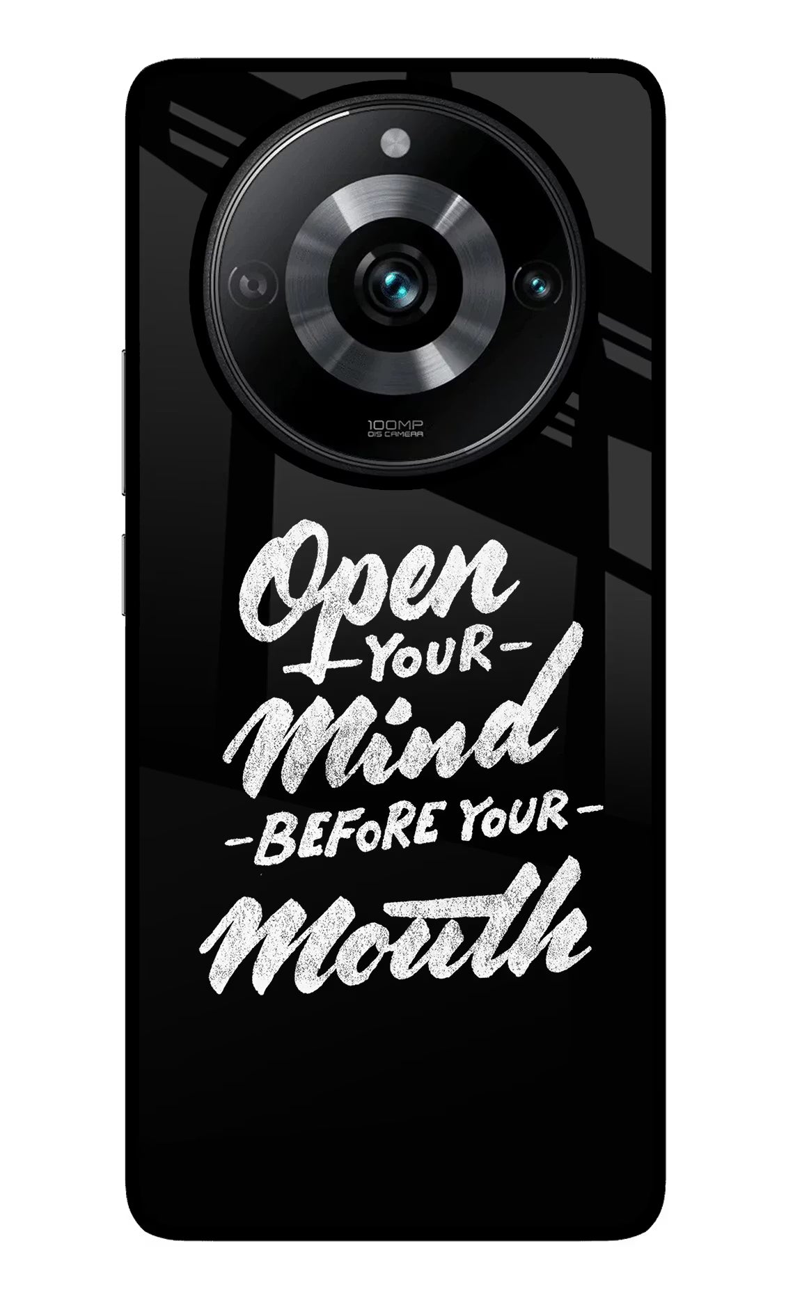 Open Your Mind Before Your Mouth Realme Narzo 60 Pro Glass Case Back Cover by Casekaro
