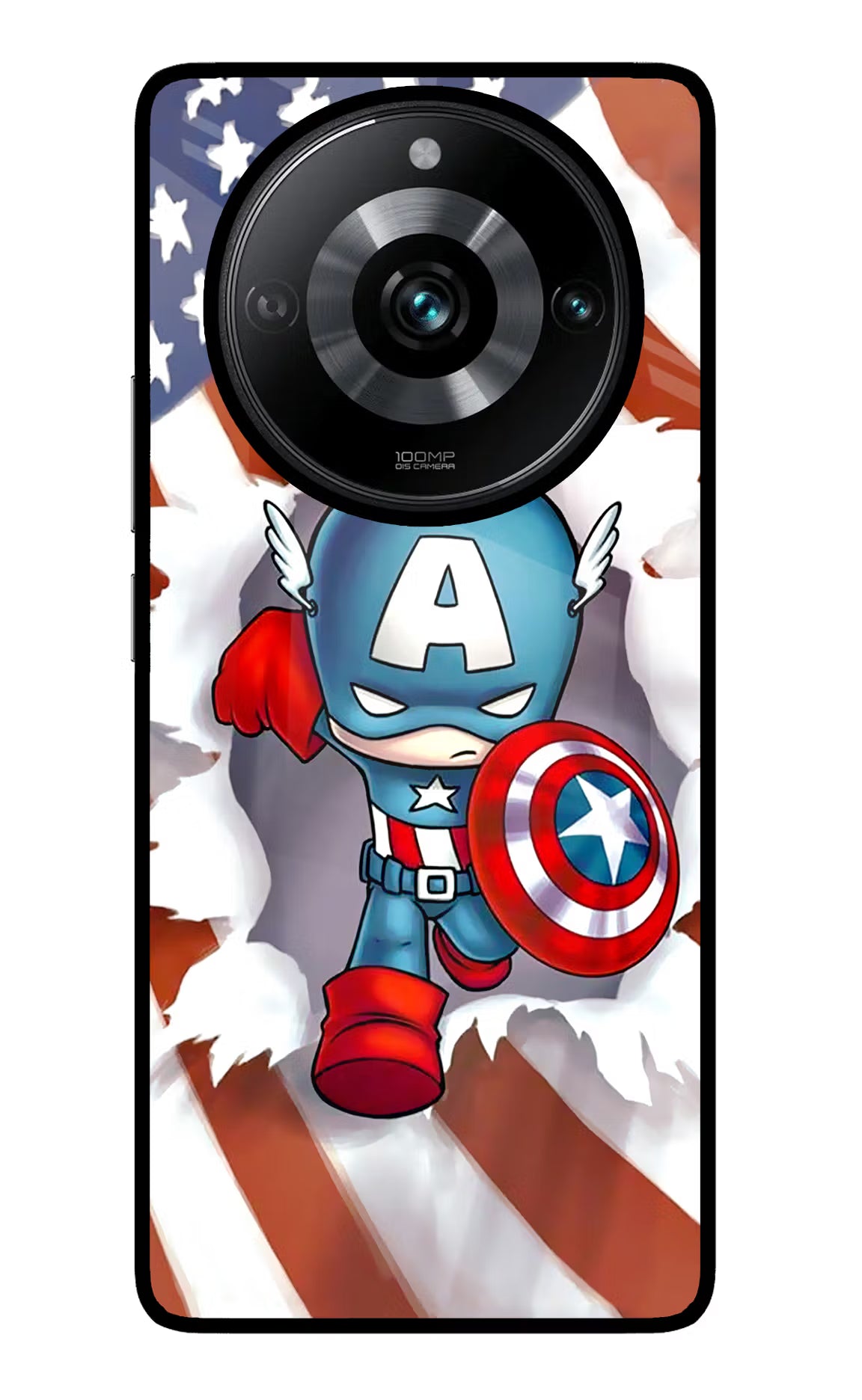 Captain America Realme Narzo 60 Pro Glass Case Back Cover by Casekaro