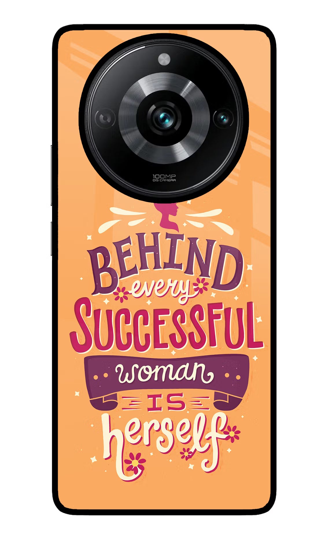 Behind Every Successful Woman There Is Herself Realme Narzo 60 Pro Glass Case Back Cover by Casekaro