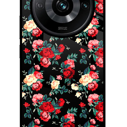 Rose Pattern Realme Narzo 60 Pro Glass Case