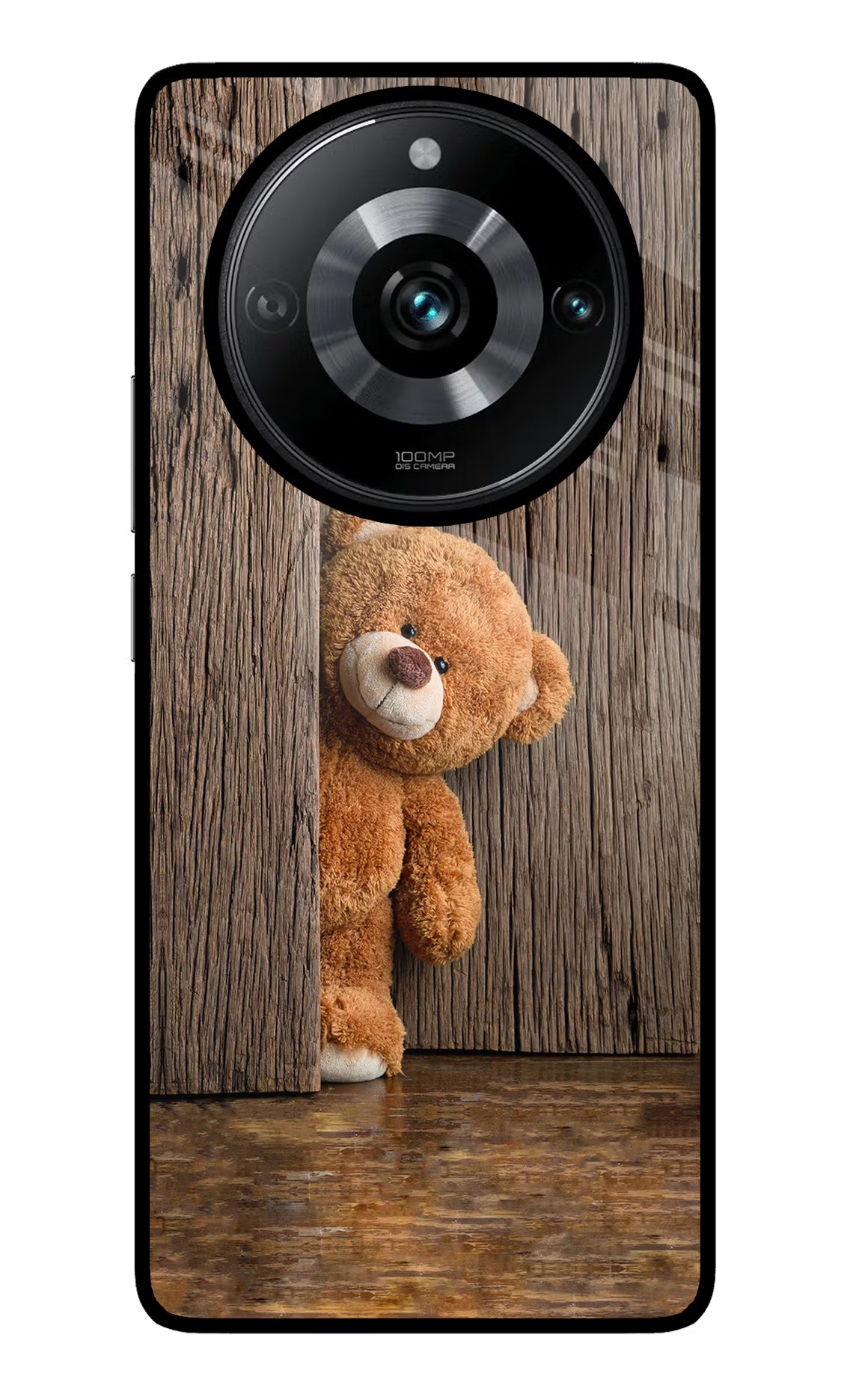 Teddy Wooden Realme Narzo 60 Pro Glass Case Back Cover by Casekaro