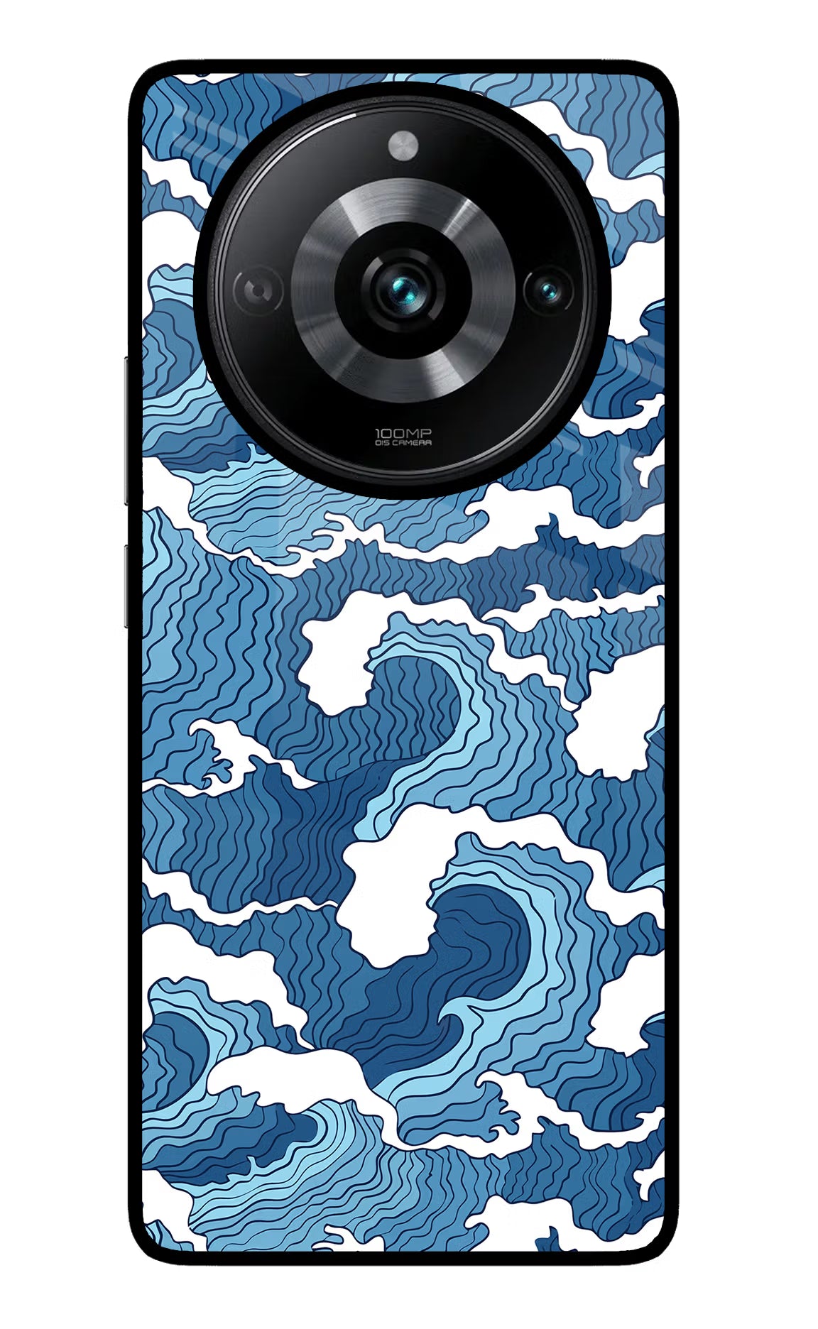 Blue Waves Realme Narzo 60 Pro Glass Case Back Cover by Casekaro